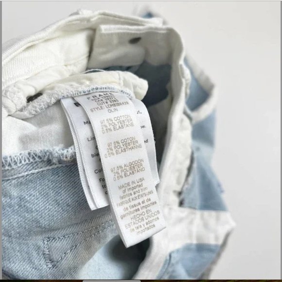 FRAME Le Crop Mini Boot Color Block Tuxedo Stripe Jeans Size 27 - Picture 3 of 4